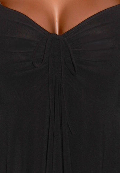 Funfash Plus Size Black Slimming Empire Waist Top Shirt Blouse