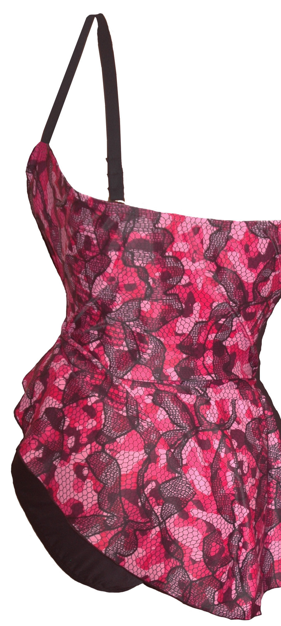 Plus Size Swimwear | Pink Lace Swimsuit | Made In USA | Funfash
