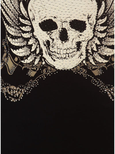 Plus Size Tops | Gothic Skull Tattoo V-Neck Top | Made In USA | Funfash