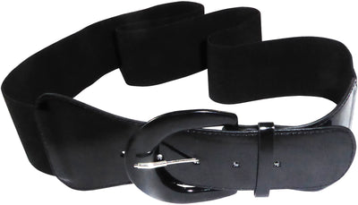 The Black Patent Leather Stretchy Belt