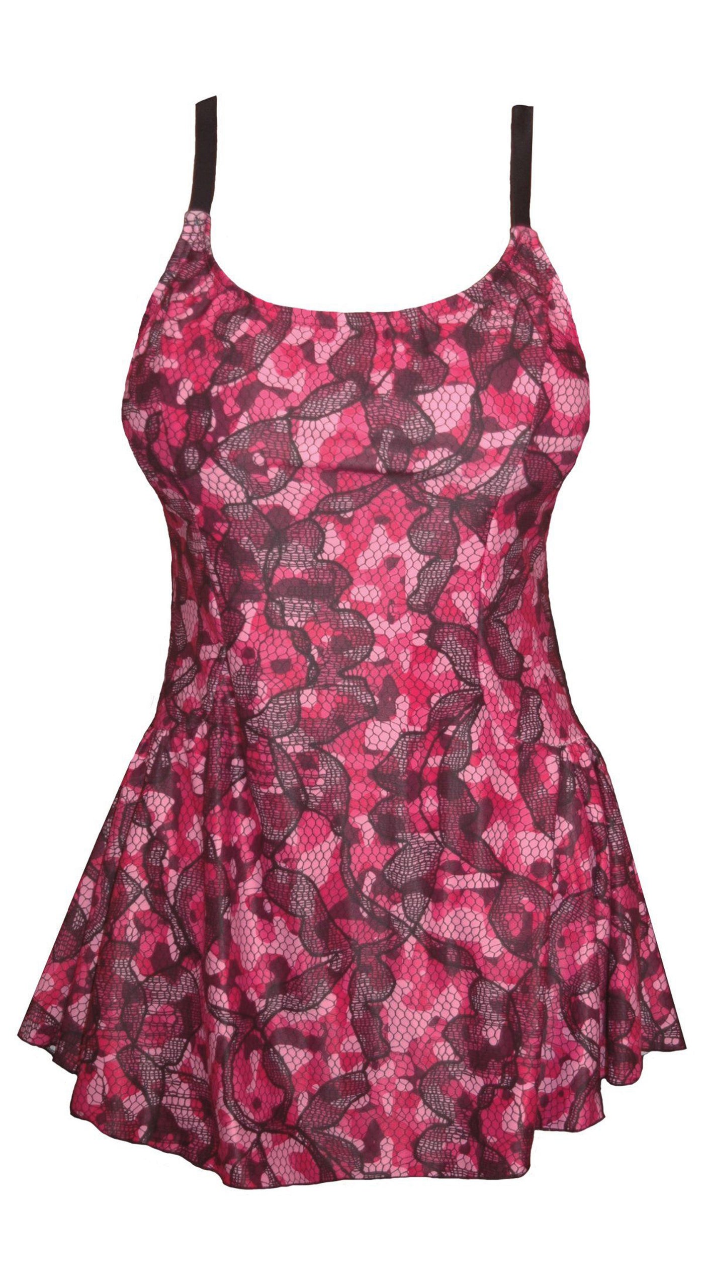 Plus Size Swimwear | Pink Lace Swimsuit | Made In USA | Funfash