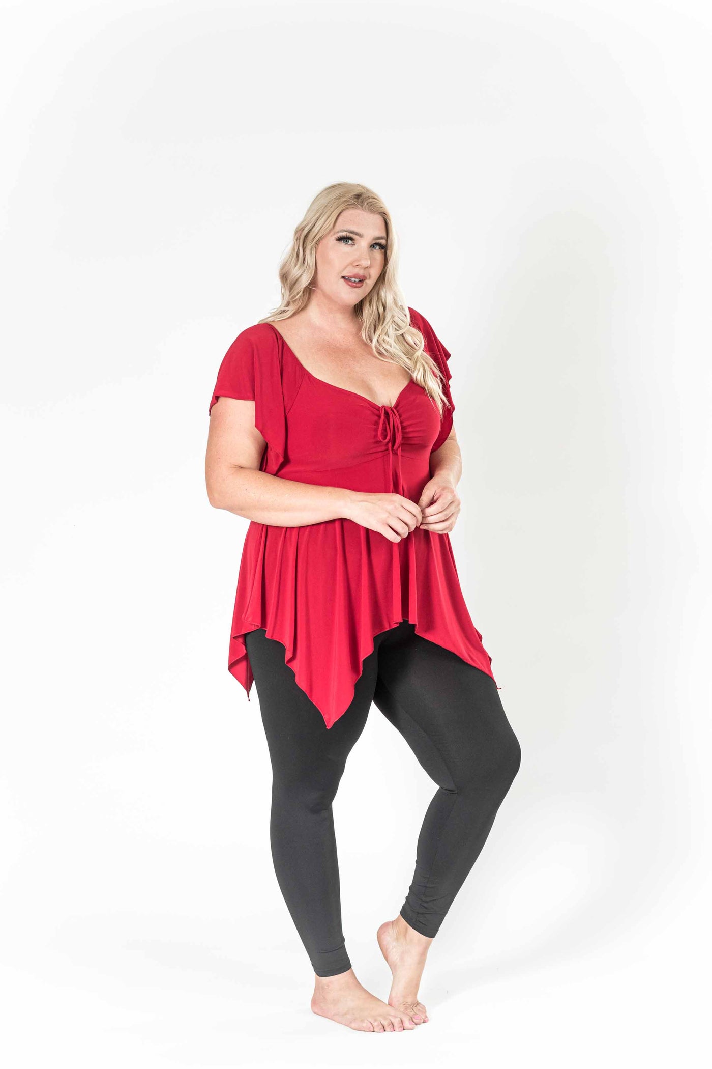 The Fun Red V-Neck Top