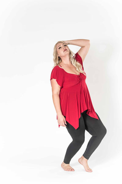 The Fun Red V-Neck Top