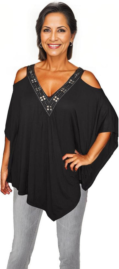 Plus Size Tops | Open Shoulders Top | Made In USA | Funfash