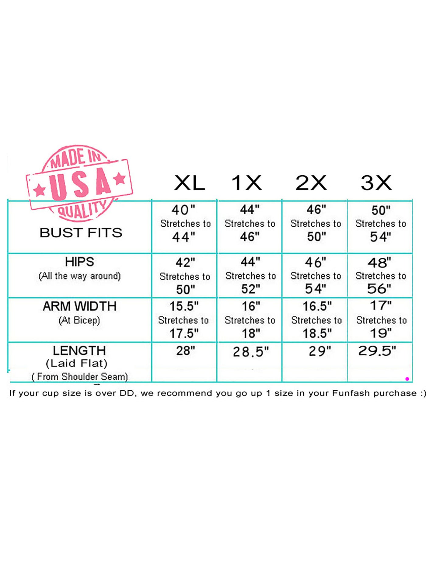 Plus Size Tops | Blue V-Neck Top | Made In USA | Funfash
