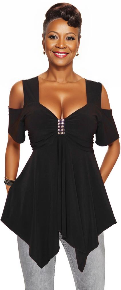 Plus Size Tops - Blouses | Sexy Shoulders Top | Made In USA | Funfash