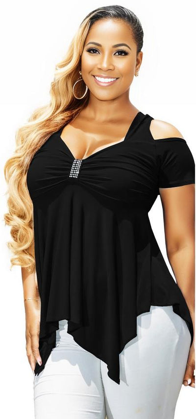 The Black Sexy Shoulders Top