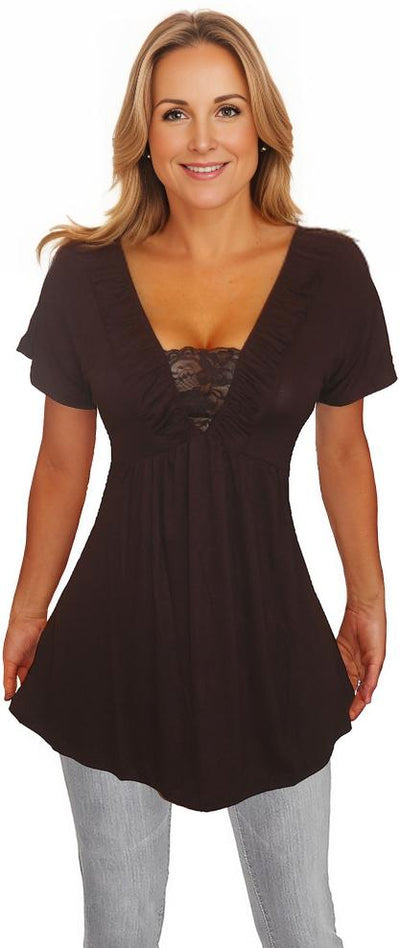 Plus Size Tops | Gothic Black Lace Top | Made In USA | Funfash