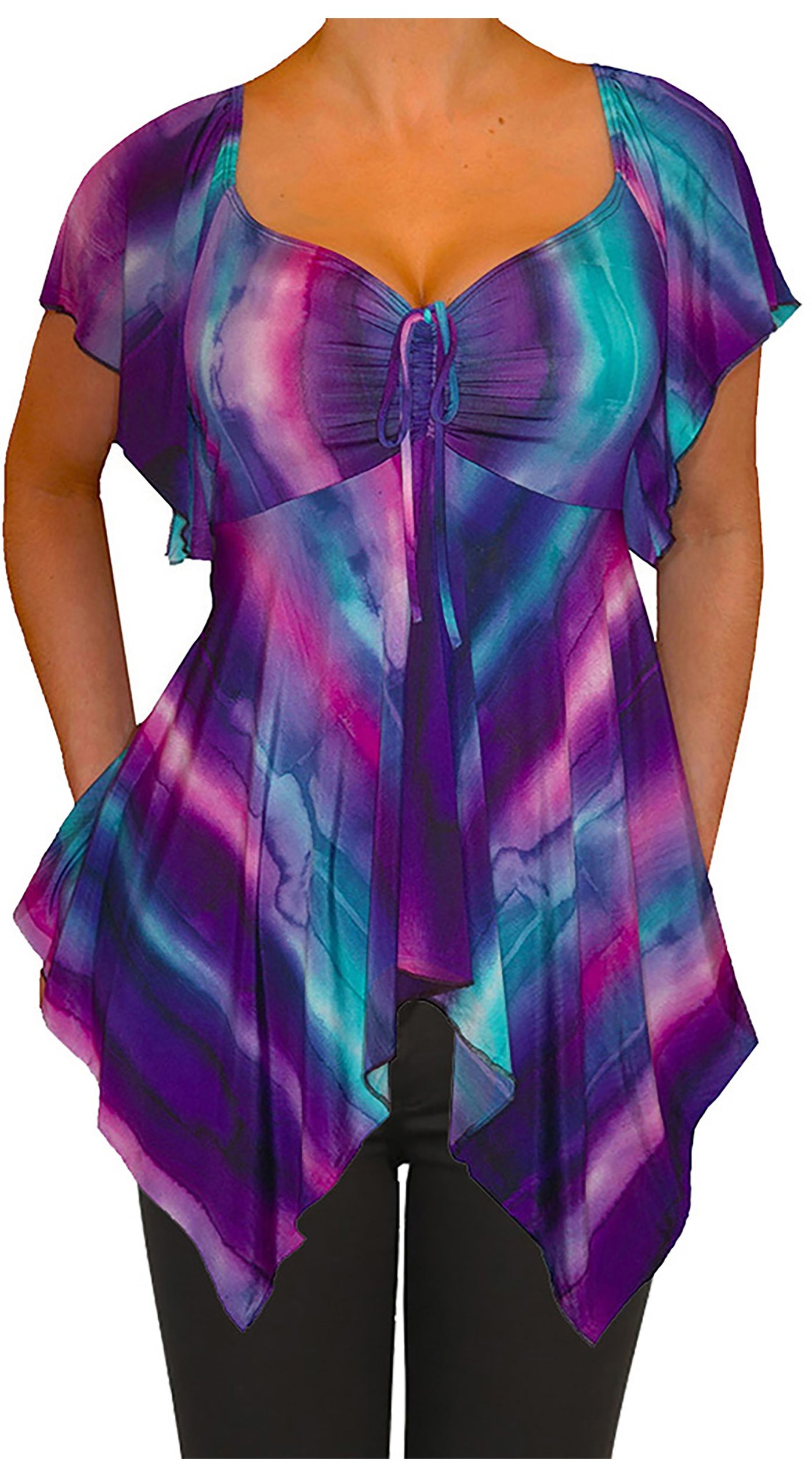 Plus Size Tops - Blouses | Purple V-Neck Top | Made In USA | Funfash