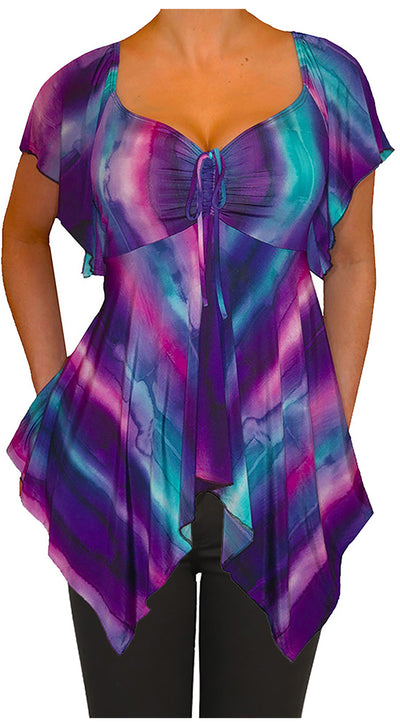 Plus Size Tops - Blouses | Purple V-Neck Top | Made In USA | Funfash