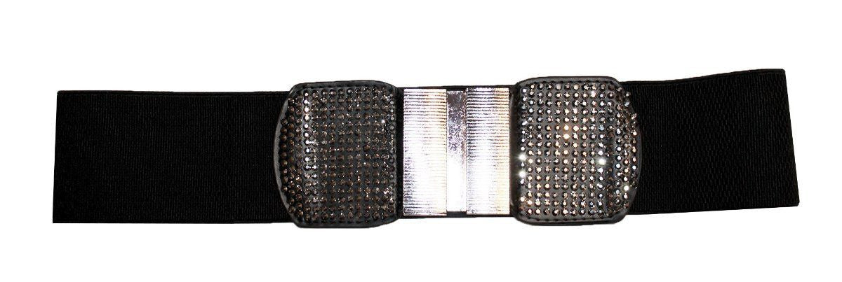 Plus Size Belts | Shimmer Black Stretchy Belt | Made In USA | Funfash