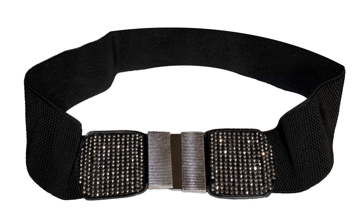 Plus Size Belts | Shimmer Black Stretchy Belt | Made In USA | Funfash